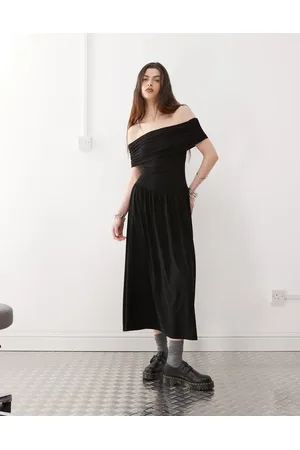 Reclaimed Tætsiddende bandeau-kjole med sænket talje