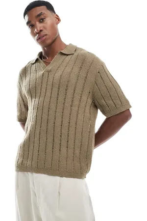 Pull&Bear Kamelbrun polotrøje i strik-Neutral