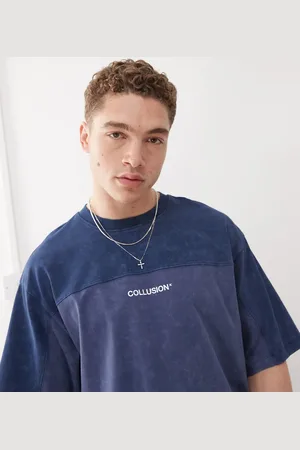 COLLUSION T-shirt med opdelt design og logo i firkantet pasform