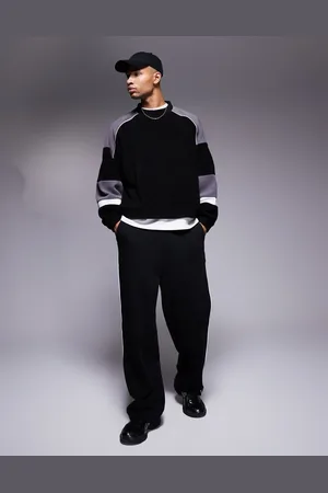 ASOS /grå/hvid ekstremt oversized fleece med farveblokke