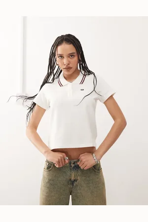 Obey Dual - Offwhite kortærmet polo med logo-Hvid