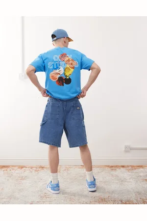 Obey Mørk turkis T-shirt med 