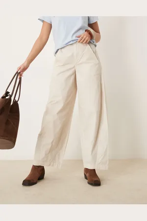 Free People Rylee - Beige afslappede chinobukser-Hvid