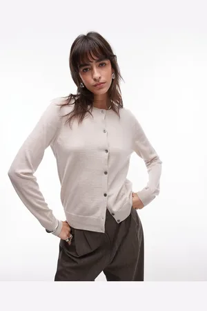 ARKET Offwhite strikket cardigan i merinould-Hvid