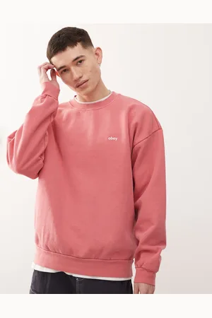 Obey Mineralsk rød T-shirt med lange ærmer og logo