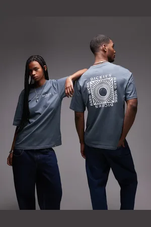Dickies Oatfield - Mellemblå T-shirt med grafisk print på ryggen