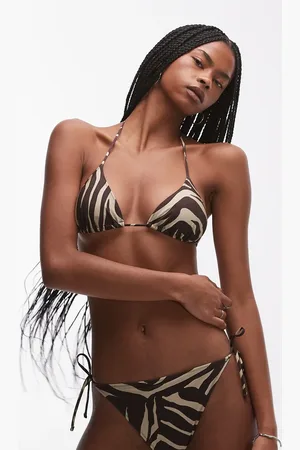 & OTHER STORIES Trekantsbikinitop med udtagelig polstring og brunt zebraprint