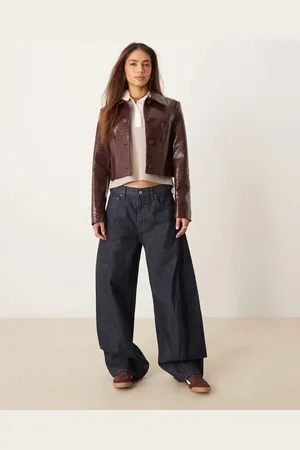 Abercrombie & Fitch Indigoblå posede jeans med bobledesign