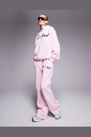 Kaiia Pink joggingbukser med broderet tekstlogo i sort - Del af sæt