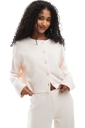 Miss Selfridge Lyserød cardigan i blød ribstrik
