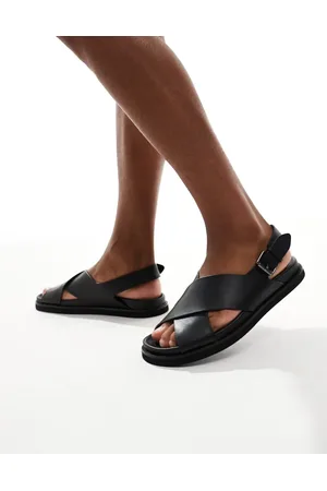 Ralph Lauren Zane - Sorte sandaler med krydsende stropper