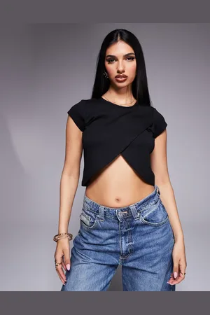 ASOS Top med krydsende slå-om-design i punto-jersey