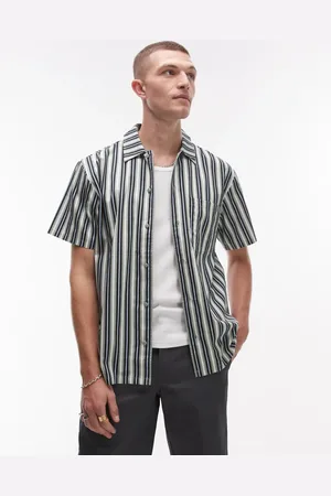 Dickies Kortærmet arbejdsskjorte med multifarvede/grønne striber