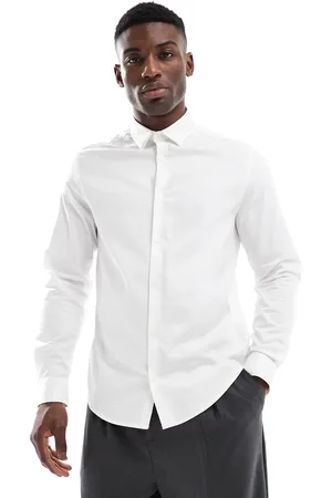 ASOS Elegant strygelet skjorte i twill i Regular Fit