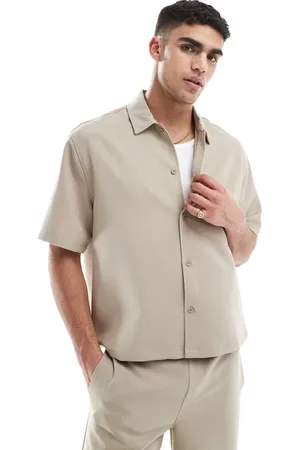 Bershka Premium - skjorte - Del af sæt-Neutral