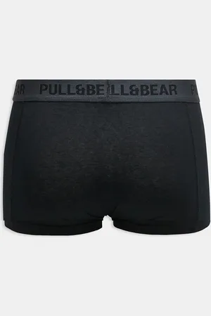 Pull&Bear Sorte og grå boksershorts med linning i kontrast i pakke med 3-Multifarvet