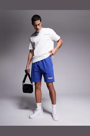 Alma de Ace Vasket blå shorts med logo i stof på 420 gsm