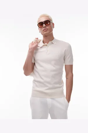 MANGO Strikket poloskjorte med krave-Neutral