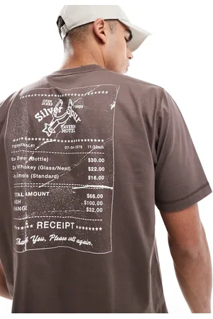 Cotton On Cotton On - Chokoladebrun T-shirt i cropped pasform med Silver Spurt-grafik