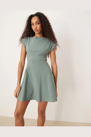 ASOS Salviegrøn skater-minikjole med bred hals