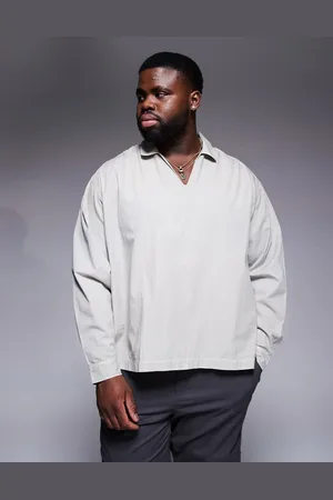 ASOS Lysegrå og oversized skjorte i poplin