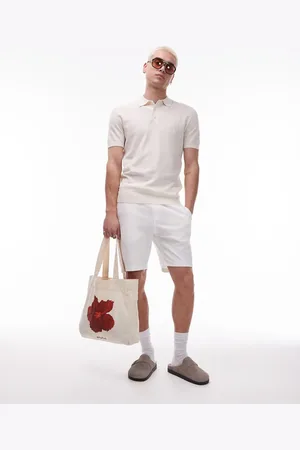 MANGO Hvide elegante jerseyshorts med løbesnor