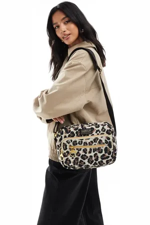 Barbour Boulevard - Crossbody-taske med perlehvidt jaguarmønster-Sort