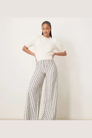 ASOS Tall - Blå skræddersyede bukser med striber i bouclé