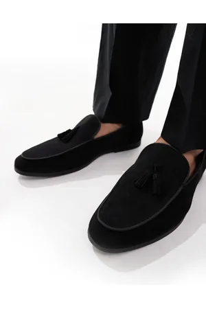SEQWL Charlie - Sorte loafers med kvast i imiteret ruskind
