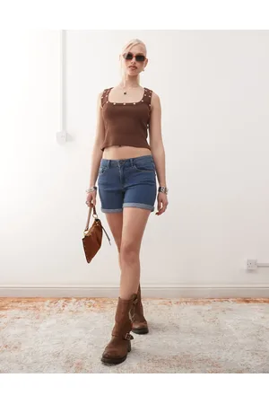 Noisy May Debby - Mellemvasket blå denimshorts