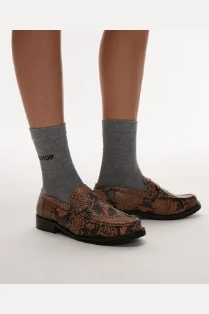Topshop Carey - Loafers med rynkede detaljer og i læder-Multifarvet