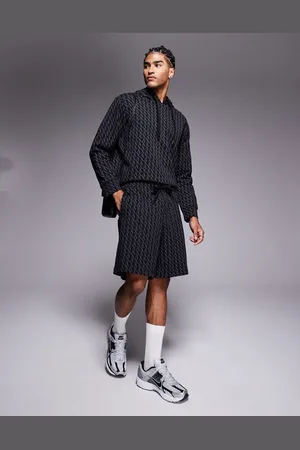 Armani Exchange Sorte shorts med gennemgående logoprint - Del af sæt
