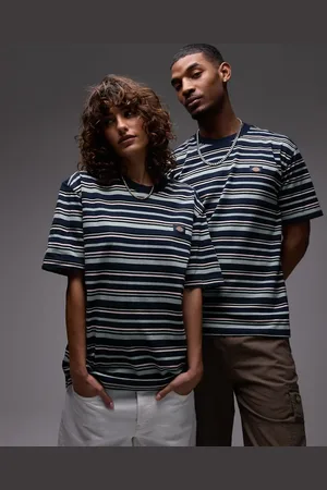 Dickies Glade Spring - Marineblå T-shirt med striber