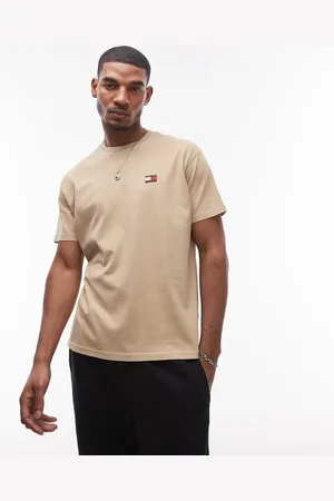 Tommy Hilfiger Afslappet gyldenbrun T-shirt med logomærke-Neutral
