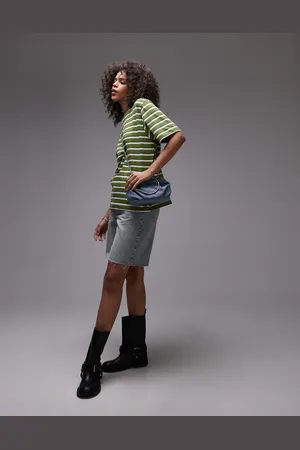 Topshop Premium - basis-T-shirt med korte ærmer og striber
