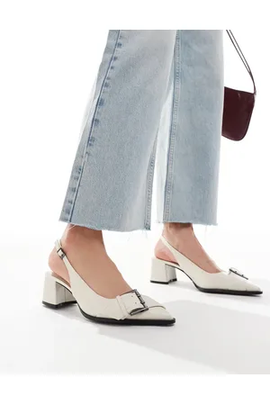 Stradivarius Hvide slingback-sko