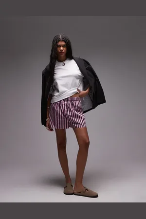 Topshop Lyserøde boksershorts med sorte striber - Del af sæt