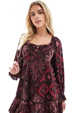 Miss Selfridge Lagdelt minikjole med paisley- -Multifarvet