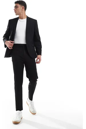 ASOS Sorte tapered habitbukser i twill