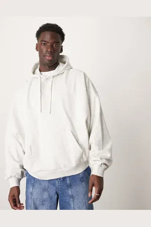 ASOS Essentials - Ekstremt oversized og gråmeleret hættetrøje-Hvid