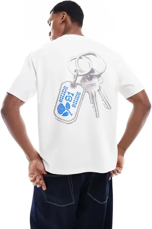 Pull&Bear SWTD - Ecrufarvet T-shirt med resort-print