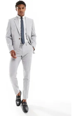 ASOS New - Grå skinny-habitbukser med crosshatch-tekstur