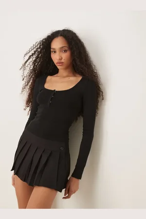 Gina Tricot Trøje med lange ærmer og skjult knapdetalje foran