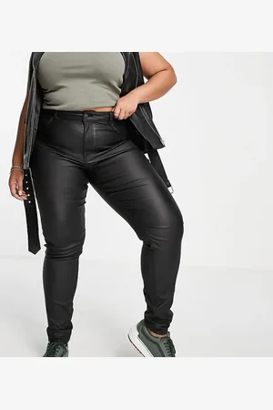 Noisy May Callie - Sorte skinny-jeans med belægning