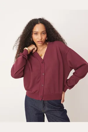 ASOS Olivengrøn sweatshirt-cardigan - Del af sæt-Rød