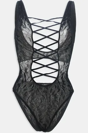 Ann Summers Bria - bundløs bodystocking med krydsdetaljer foran