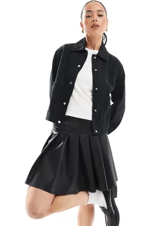 New Look Cropped skjortejakke i bomuld