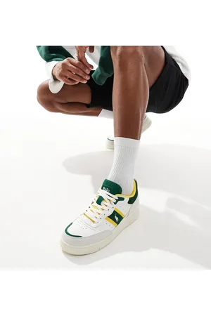 Ralph Lauren Masters Sport 125 - Offwhite sneakers med grønne og gule detaljer-Hvid