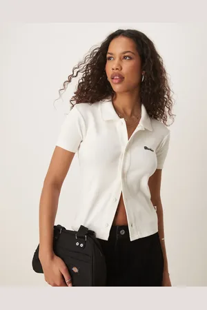 Dickies Tallasse - Offwhite baby-T-shirt med knapper-Hvid