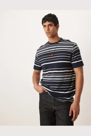 MANGO Og hvid T-shirt med forskellige striber